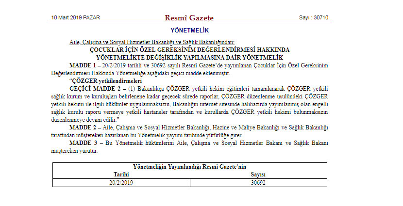 Çocuklar İçin Özel Gereksinim Raporu Çalışmaları ve Çalıştayı